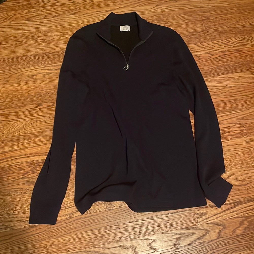 Hermes Sellier Navy Blue Quarter-zip